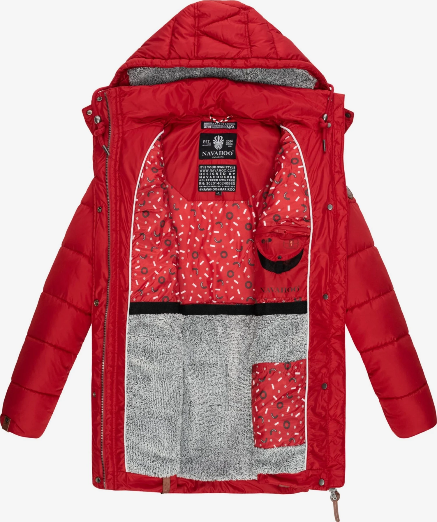 NAVAHOO Vinterfrakk 'Dalie' Rød 7 NAVAHOO Vinterfrakk 'Dalie' Rød - Bilde 5